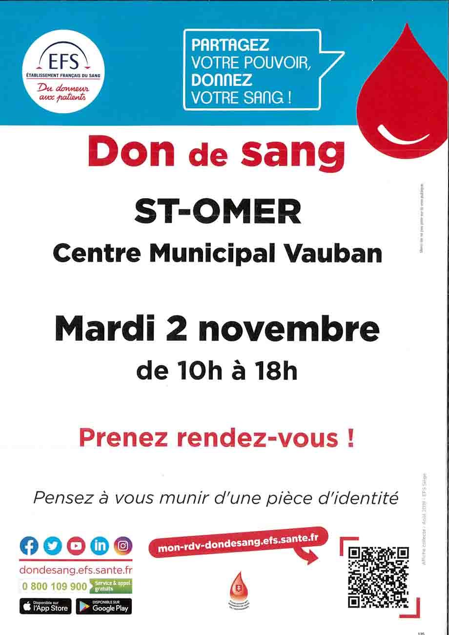 Affiche don du sang novembre 1