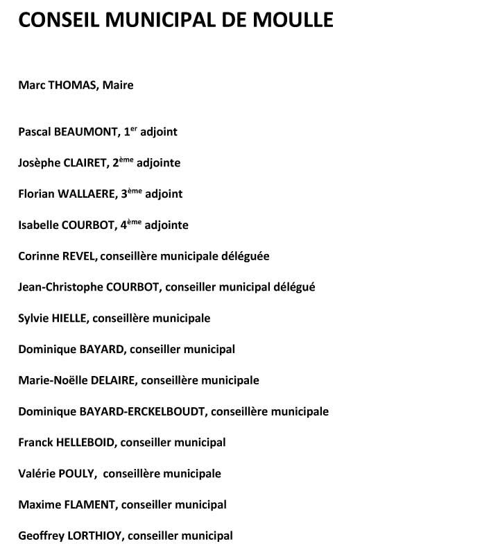 Conseil municipal moulle