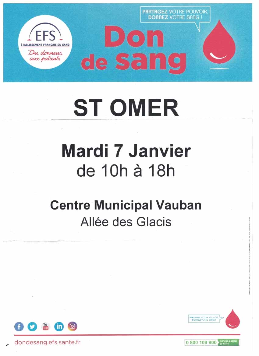 Don de sang 7 janvier