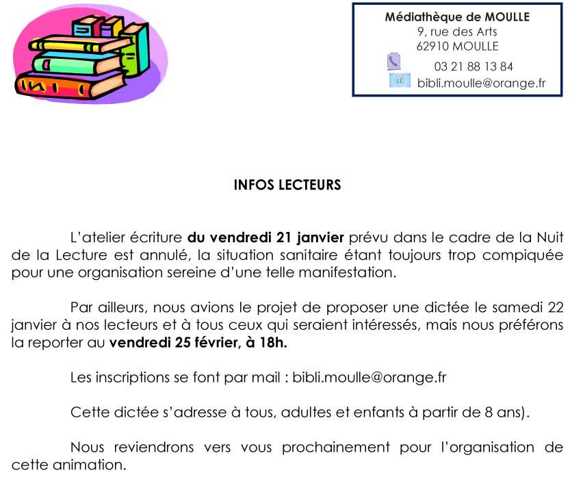 Modification programme janvier