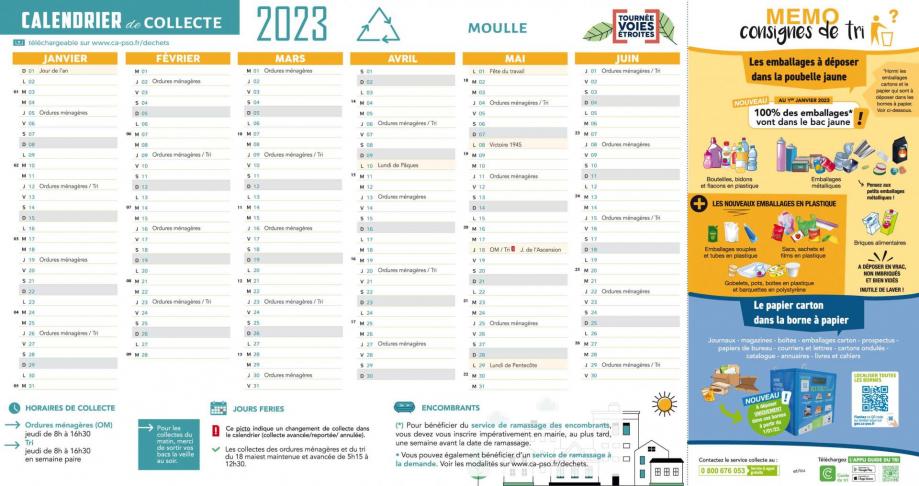 Ve moulle calendrier de collecte 2023 1